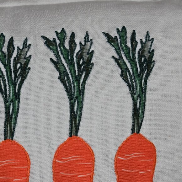 Joann White Ruffle Edge Spring Country Cottage Carrot Throw Pillow Home Decor - Picture 2 of 12